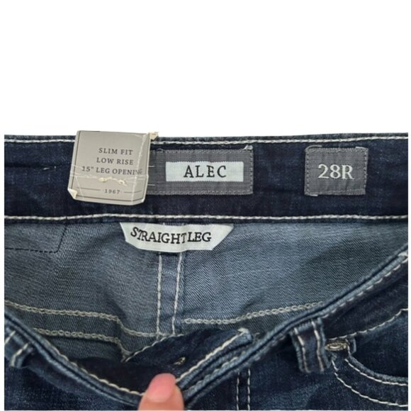 NWT Buckle BKE Alec Straight Leg Slim Fit Low Rise Cotton Stretch Jeans 28R - Picture 6 of 15